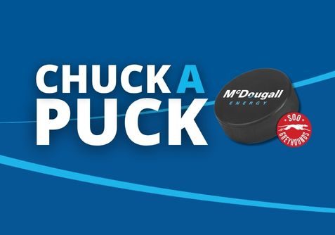 38 thousand donated to sault ste marie team through chuck-a-puck program by McDougall Energy
